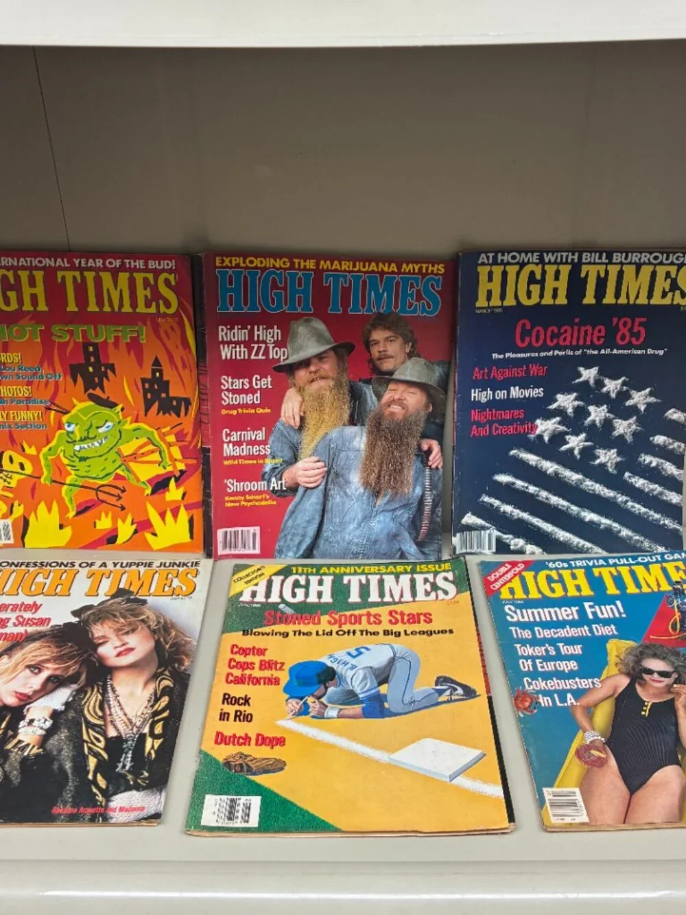 Vintage High Times Magazine Lot of 9 Issues 1985 Counterculture Cannabis Weed
